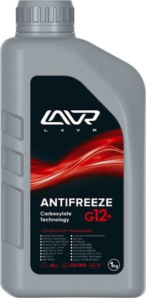 LAVR LN1709 - Охлаждающая жидкость ANTIFREEZE LAVR -45 G12+ 1кг 1 КГ Ln1709 8шт autosila-amz.com