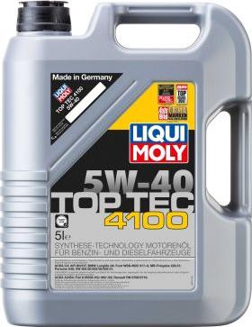 Liqui Moly 9511 - Масло моторное синтетическое Top Tec 4100 5W40 API SN ACEA C3 5л autosila-amz.com