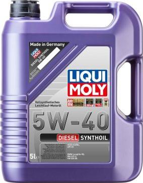 Liqui Moly 1341 - Масло моторное 5W40 LIQUI MOLY 5л синтетика Diesel Synthoil autosila-amz.com