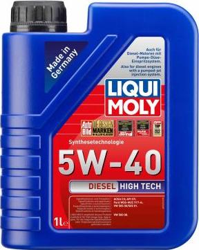Liqui Moly 1331 - LiquiMoly 5W40 Diesel High Tech (1L) масло моторное!\ACEA C3/B4, API CF, Ford WSS- M2C917-A,VW505 00 autosila-amz.com