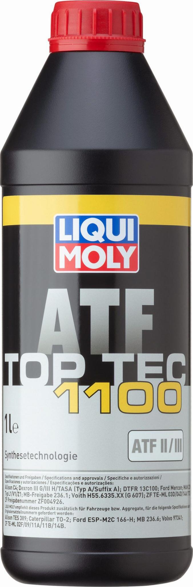 Liqui Moly 3651 - LiquiMoly Top Tec ATF 1100 (1L) масло трансмиссионное! синт.для АКПП\ Dexron IIIH/IIIG/IIE/IID autosila-amz.com