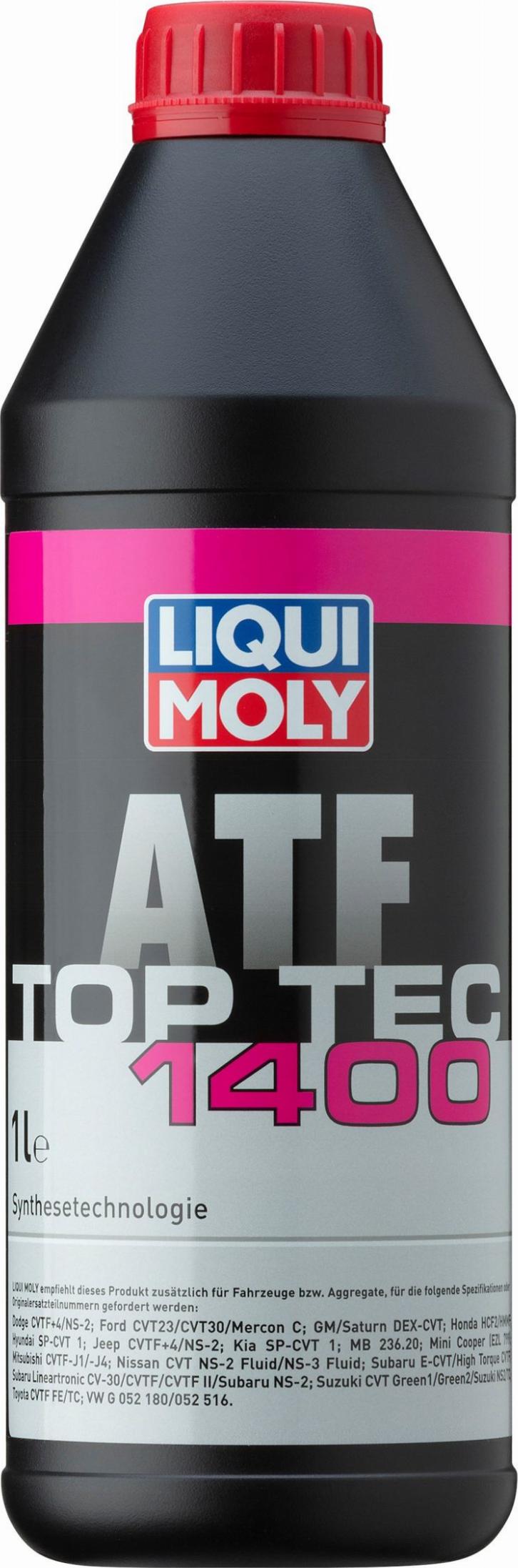 Liqui Moly 3662 - LiquiMoly Top Tec ATF 1400 (1L) жидкость гидравлическая! синт. д/АКПП\ Audi/VW G 052 180,MB 236.20 autosila-amz.com