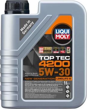 Liqui Moly 8972 - LiquiMoly 5W30 Top Tec 4200 (1L) масло мотор.! синт.\ ACEA A3-04/B4-04/C3-04, VW, MB229.51, BMW autosila-amz.com
