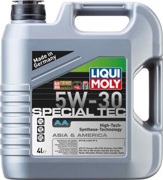 Liqui Moly 7516 - LiquiMoly 5W30 Special Tec AA (Leichtlauf Special AA) (4L)_масло моторное синт API SN, ILSAC GF5 autosila-amz.com