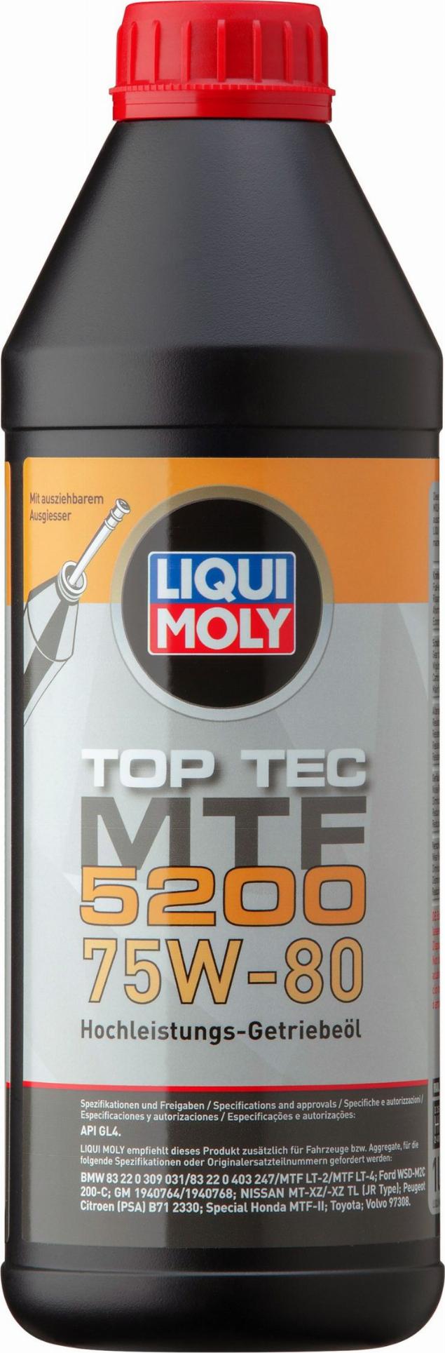 Liqui Moly 20845 - Масло трансмиссионное LIQUI MOLY Top Tec Синтетическое 75W-80 1л. autosila-amz.com