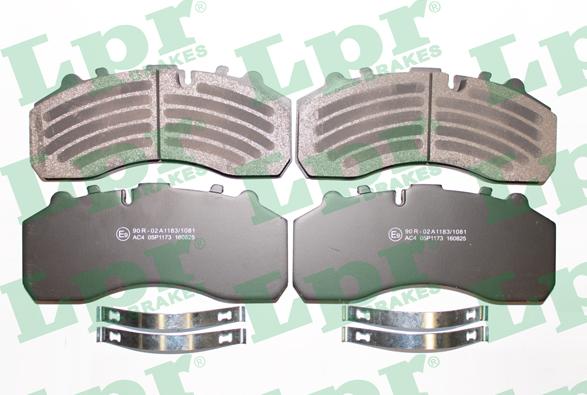 LPR 05P1173 - Тормозные колодки, дисковые, комплект autosila-amz.com