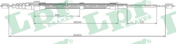 LPR C0952B - Трос стояночного тормоза LPR C0952B 1J0609721E AUDI A3 (8L1) 1.6 96- autosila-amz.com