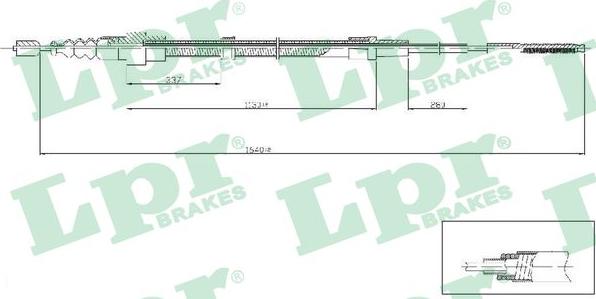 LPR C0961B - Тросик, cтояночный тормоз autosila-amz.com