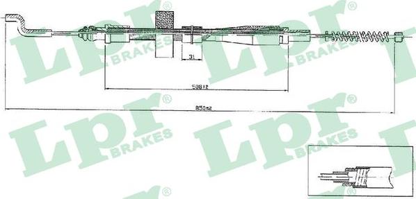 LPR C0971B - Тросик, cтояночный тормоз autosila-amz.com
