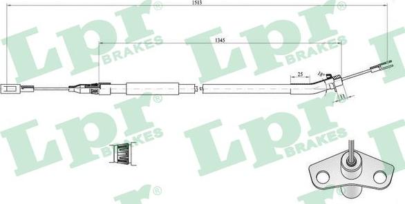 LPR C0448B - Тросик, cтояночный тормоз autosila-amz.com