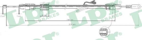 LPR C0423B - Трос тормоза autosila-amz.com