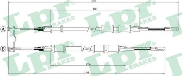 LPR C0559B - Тросик, cтояночный тормоз autosila-amz.com