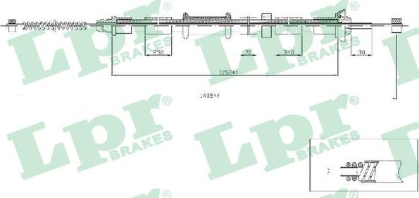 LPR C0518B - Тросик, cтояночный тормоз autosila-amz.com
