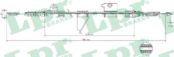 LPR C0512B - Тросик, cтояночный тормоз autosila-amz.com
