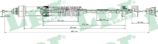 LPR C0016C - Трос, управление сцеплением autosila-amz.com