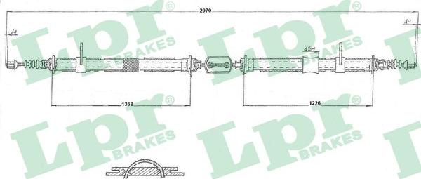 LPR C0141B - Тросик, cтояночный тормоз autosila-amz.com