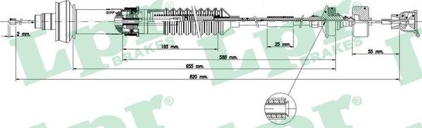 LPR C0153C - Трос, управление сцеплением autosila-amz.com