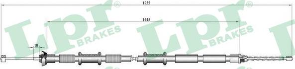 LPR C0169B - Тросик, cтояночный тормоз autosila-amz.com