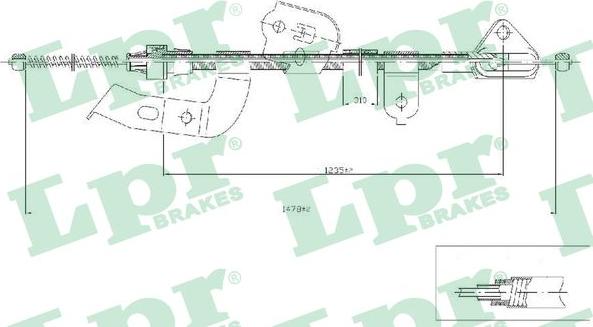 LPR C0133B - Тросик, cтояночный тормоз autosila-amz.com