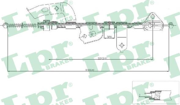 LPR C0132B - Тросик, cтояночный тормоз autosila-amz.com