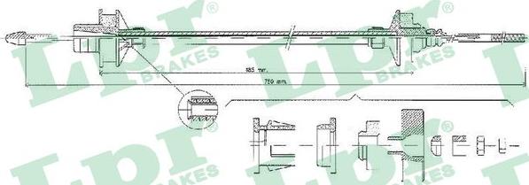 LPR C0336C - Трос, управление сцеплением autosila-amz.com