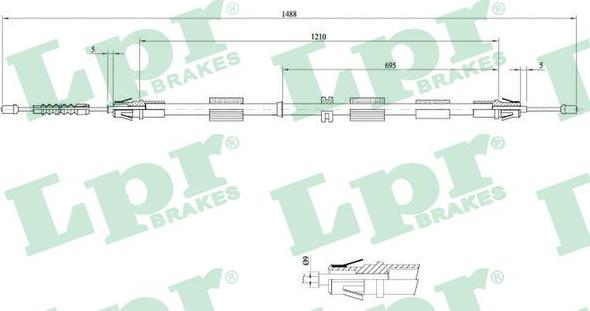 LPR C0266B - Тросик, cтояночный тормоз autosila-amz.com