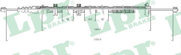 LPR C0205B - Тросик, cтояночный тормоз autosila-amz.com