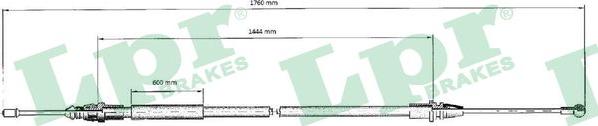 LPR C0707B - Тросик, cтояночный тормоз autosila-amz.com