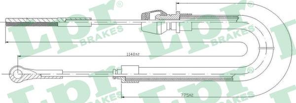 LPR C1429B - Тросик, cтояночный тормоз autosila-amz.com