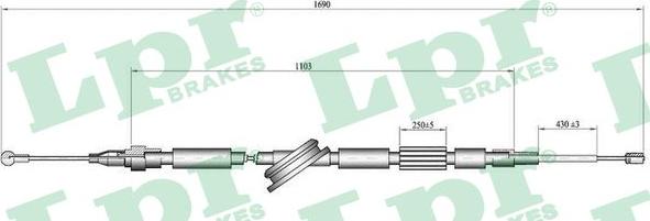 LPR C1519B - Тросик, cтояночный тормоз autosila-amz.com