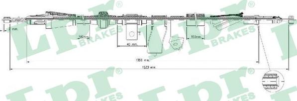 LPR C1690B - Тросик, cтояночный тормоз autosila-amz.com