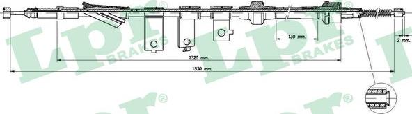 LPR C1280B - Тросик, cтояночный тормоз autosila-amz.com