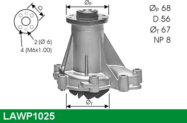 LUCAS LAWP1025 - Водяной насос autosila-amz.com