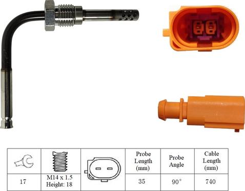 LUCAS LGS7114 - Датчик, температура выхлопных газов autosila-amz.com