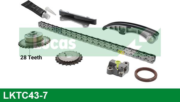 LUCAS LKTC43-7 - Комплект цепи привода распредвала autosila-amz.com