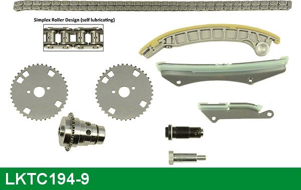 LUCAS LKTC194-9 - Комплект цепи привода распредвала autosila-amz.com