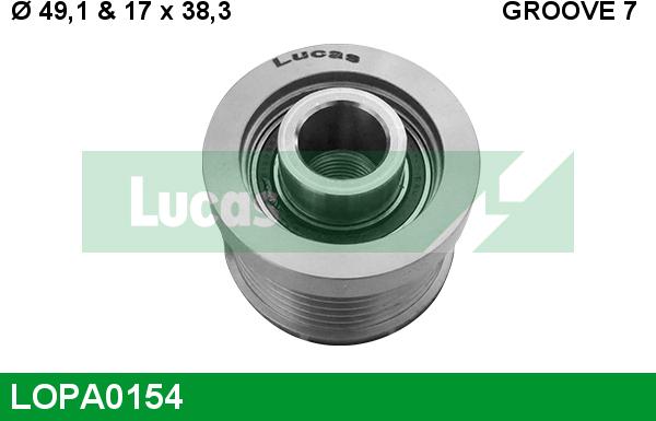 LUCAS LOPA0154 - Шкив генератора, муфта autosila-amz.com
