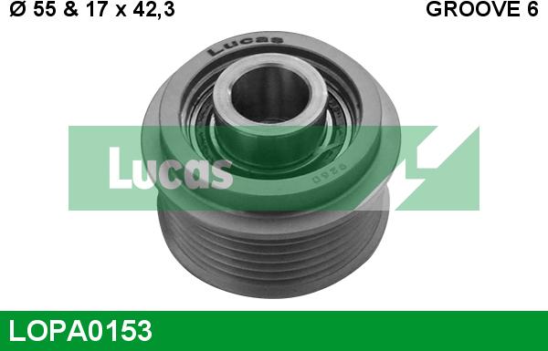 LUCAS LOPA0153 - Шкив генератора, муфта autosila-amz.com