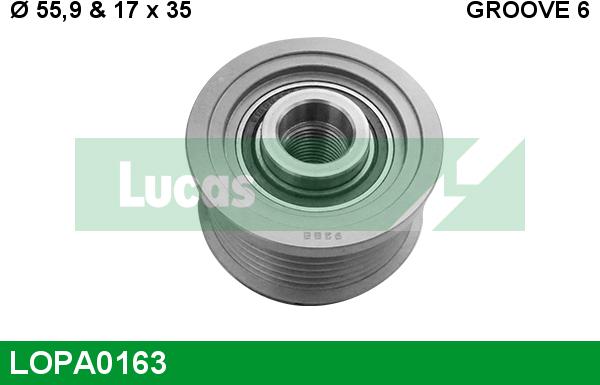 LUCAS LOPA0163 - Шкив генератора, муфта autosila-amz.com