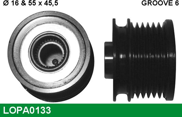 LUCAS LOPA0133 - Шкив генератора, муфта autosila-amz.com