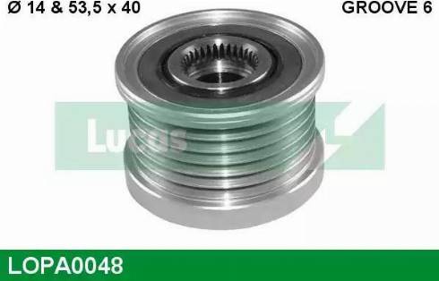 Lucas Engine Drive LOPA0048 - Шкив генератора, муфта autosila-amz.com