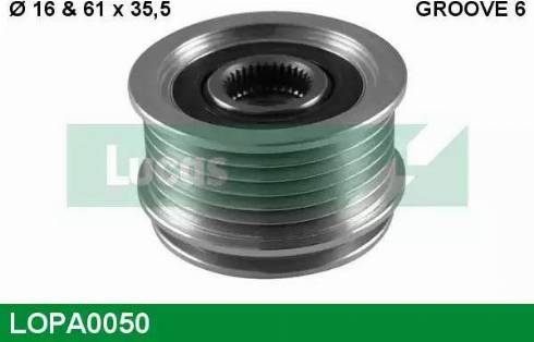 Lucas Engine Drive LOPA0050 - Шкив генератора, муфта autosila-amz.com