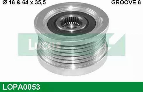 Lucas Engine Drive LOPA0053 - Шкив генератора, муфта autosila-amz.com