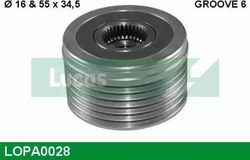 Lucas Engine Drive LOPA0028 - Шкив генератора, муфта autosila-amz.com