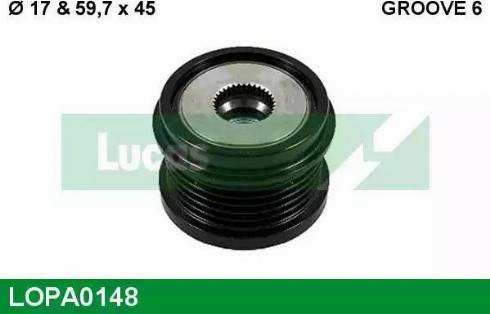 Lucas Engine Drive LOPA0148 - Шкив генератора, муфта autosila-amz.com