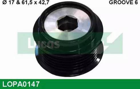 Lucas Engine Drive LOPA0147 - Шкив генератора, муфта autosila-amz.com