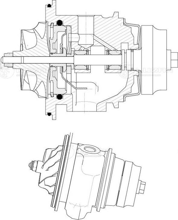 Luzar LAT 5006 - Турбокомпрессор б/корп. (картридж) для а/м PSA Boxer (06-)/Ford Transit (06-) 2.2D/2.4D (тип TD03) (LAT 5006) autosila-amz.com