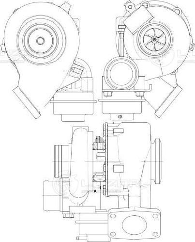 Luzar LAT 1870 - Турбокомпрессор для а/м VW Crafter (06-) 2.5D (тип TD04L4-VG) (LAT 1870) autosila-amz.com