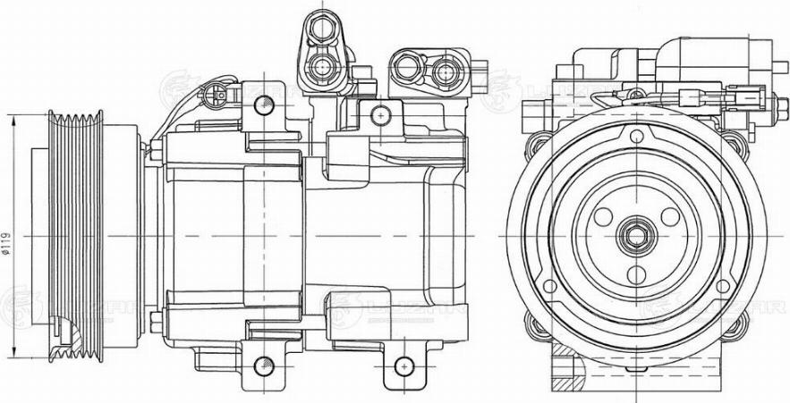 Luzar LCAC 0828 - Компрессор кондиционера Hyundai Tucson 04--, Kia Sportage II 04-- 2.0D тип Halla autosila-amz.com