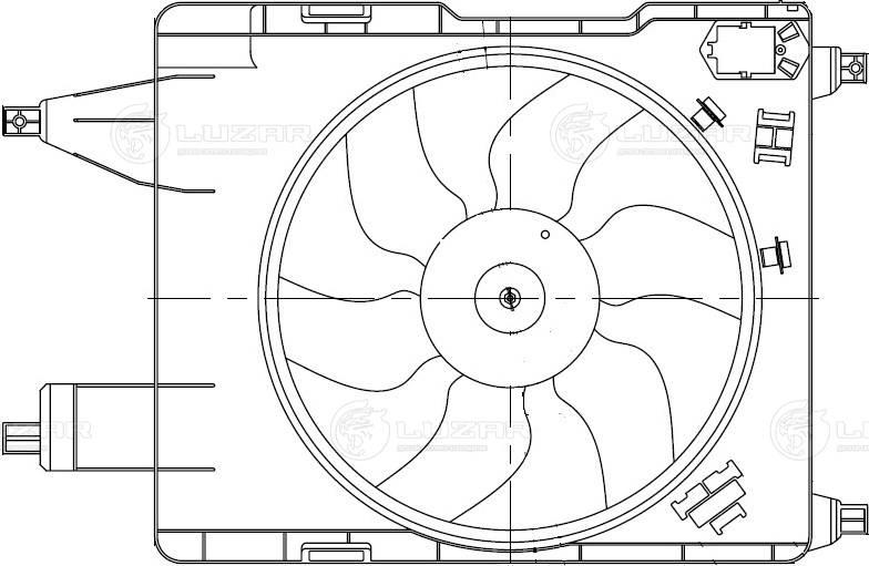 Luzar LFK 0909 - Э/вентилятор охл. для а/м Renault Megane II (03-)/Kangoo I (97-) (с кожухом) A/C+ (LFK 0909) autosila-amz.com